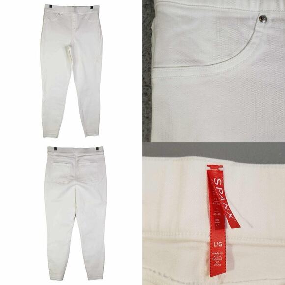 Spanx Pants Women's Size Large L White Jeggings High Rise Skinny Stretch - Picture 1 of 9